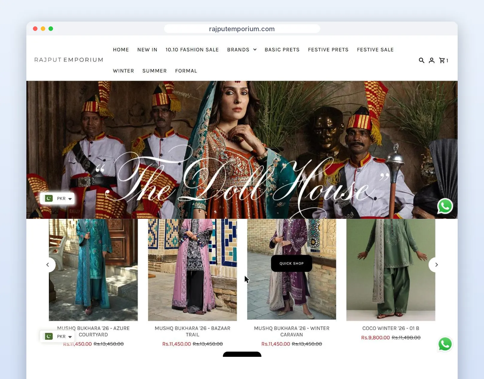 Rajput Emporium fashion e-commerce website designed by Marksol